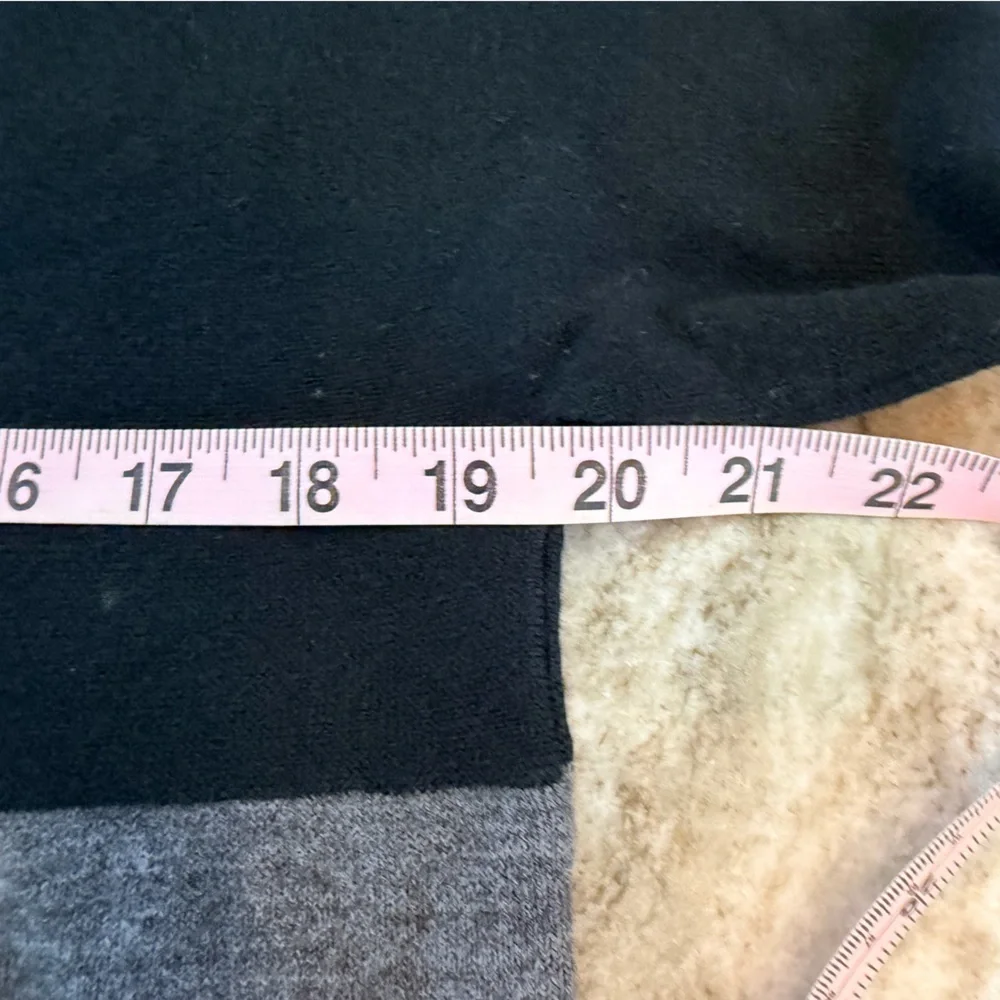Covington Black Gray Colorblock Mock Neck Sweater Women’s L Knit Pullover